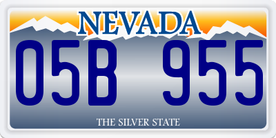 NV license plate 05B955