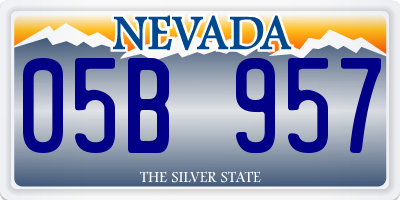 NV license plate 05B957