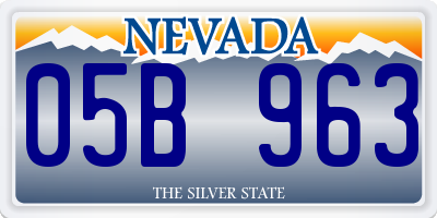 NV license plate 05B963
