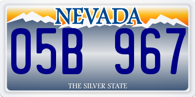 NV license plate 05B967