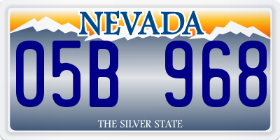 NV license plate 05B968