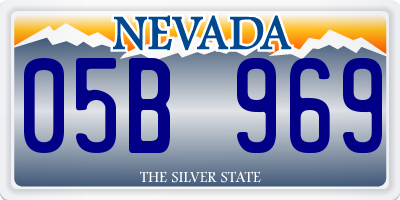 NV license plate 05B969