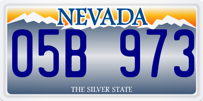 NV license plate 05B973