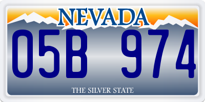 NV license plate 05B974