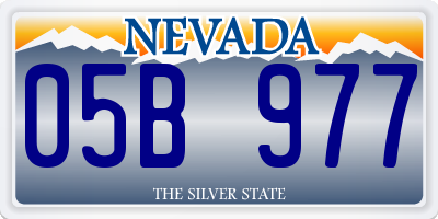 NV license plate 05B977