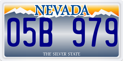 NV license plate 05B979