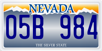 NV license plate 05B984