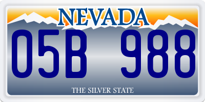 NV license plate 05B988