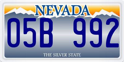 NV license plate 05B992