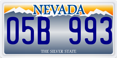 NV license plate 05B993