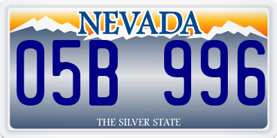 NV license plate 05B996