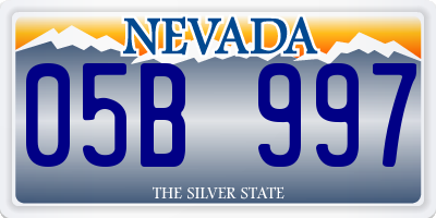 NV license plate 05B997