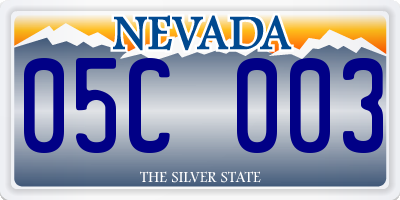 NV license plate 05C003