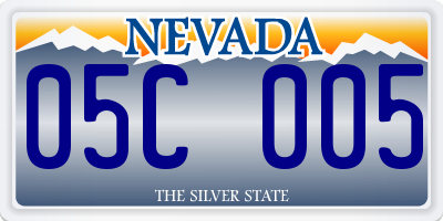 NV license plate 05C005