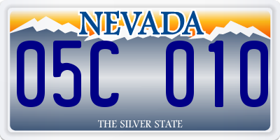 NV license plate 05C010