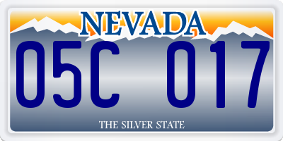 NV license plate 05C017