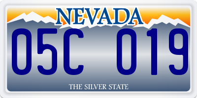 NV license plate 05C019