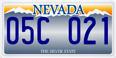 NV license plate 05C021