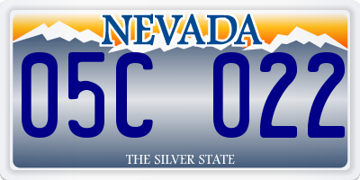 NV license plate 05C022