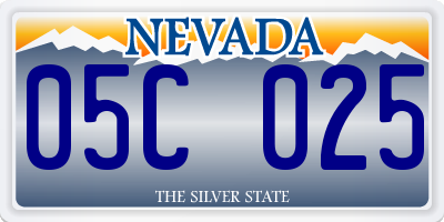 NV license plate 05C025