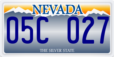 NV license plate 05C027