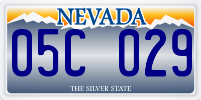 NV license plate 05C029