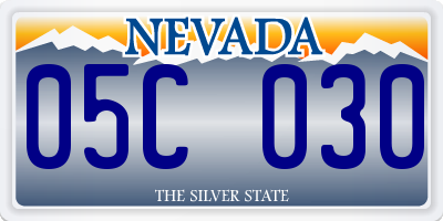 NV license plate 05C030
