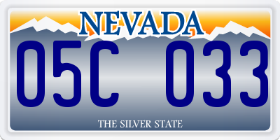 NV license plate 05C033