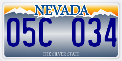 NV license plate 05C034