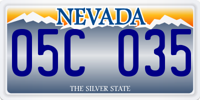 NV license plate 05C035