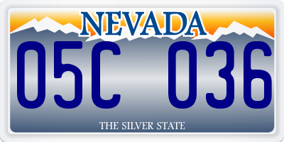 NV license plate 05C036