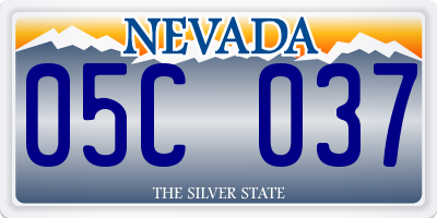 NV license plate 05C037