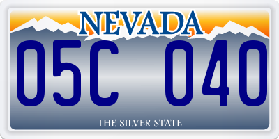 NV license plate 05C040