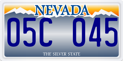 NV license plate 05C045