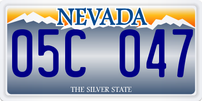 NV license plate 05C047