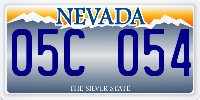 NV license plate 05C054