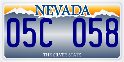 NV license plate 05C058