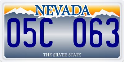 NV license plate 05C063