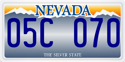 NV license plate 05C070