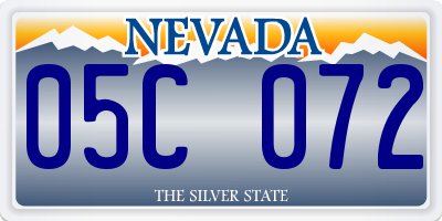 NV license plate 05C072