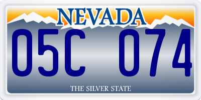 NV license plate 05C074