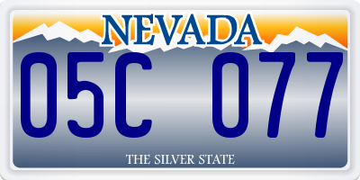 NV license plate 05C077