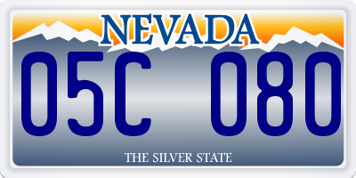 NV license plate 05C080