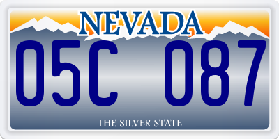 NV license plate 05C087