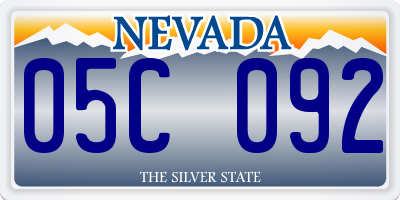 NV license plate 05C092