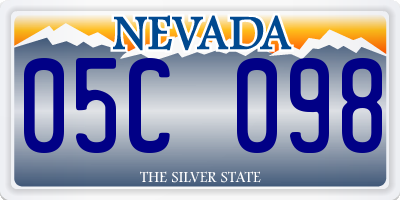 NV license plate 05C098