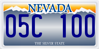 NV license plate 05C100
