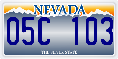 NV license plate 05C103