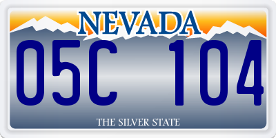 NV license plate 05C104