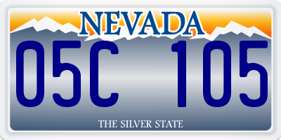 NV license plate 05C105